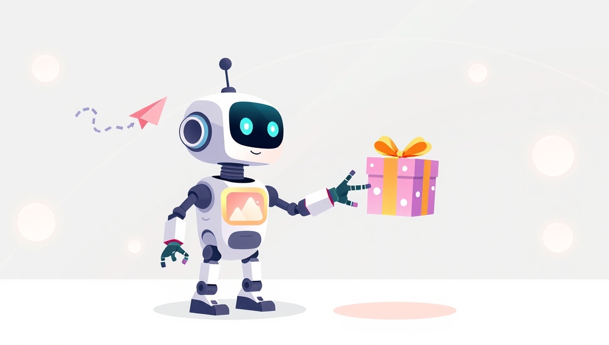 プレゼントを素早く返す親切なロボット